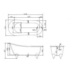 Ванна акриловая отдельностоящая BelBagno BB06-1700