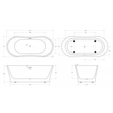 Ванна акриловая отдельностоящая BelBagno BB406-1650-730