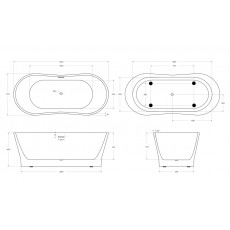 Ванна акриловая отдельностоящая BelBagno BB406-1650-730