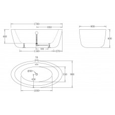 Ванна акриловая отдельностоящая BelBagno BB67-1700