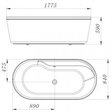 Ванна акриловая отдельностоящая BelBagno BB14-K