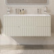 Тумба подвесная CEZARES DUET-N-1200-2C-SO-AS-P с раковиной CZR-8073-120-1-2 с двумя отверстиями для смесителей, альпака брашированная Тумба подвесная CEZARES DUET-N-1200-2C-SO-AS-P с раковиной CZR-8073-120-1-2 с двумя отверстиями для смесителей, альпака брашированная
