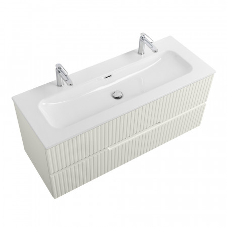 Тумба подвесная CEZARES DUET-N-1200-2C-SO-AS-P с раковиной CZR-8073-120-1-2 с двумя отверстиями для смесителей, альпака брашированная Тумба подвесная CEZARES DUET-N-1200-2C-SO-AS-P с раковиной CZR-8073-120-1-2 с двумя отверстиями для смесителей, альпака брашированная