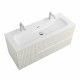 Тумба подвесная CEZARES DUET-N-1200-2C-SO-AS-P с раковиной CZR-8073-120-1-2 с двумя отверстиями для смесителей, альпака брашированная Тумба подвесная CEZARES DUET-N-1200-2C-SO-AS-P с раковиной CZR-8073-120-1-2 с двумя отверстиями для смесителей, альпака брашированная