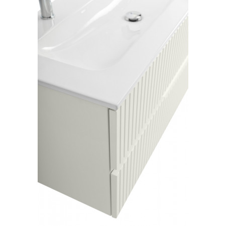 Тумба подвесная CEZARES DUET-N-1200-2C-SO-AS-P с раковиной CZR-8073-120-1-2 с двумя отверстиями для смесителей, альпака брашированная Тумба подвесная CEZARES DUET-N-1200-2C-SO-AS-P с раковиной CZR-8073-120-1-2 с двумя отверстиями для смесителей, альпака брашированная