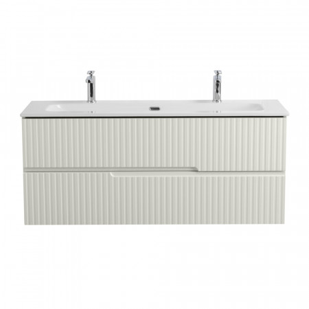 Тумба подвесная CEZARES DUET-N-1200-2C-SO-AS-P с раковиной CZR-8073-120-1-2 с двумя отверстиями для смесителей, альпака брашированная Тумба подвесная CEZARES DUET-N-1200-2C-SO-AS-P с раковиной CZR-8073-120-1-2 с двумя отверстиями для смесителей, альпака брашированная