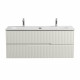 Тумба подвесная CEZARES DUET-N-1200-2C-SO-AS-P с раковиной CZR-8073-120-1-2 с двумя отверстиями для смесителей, альпака брашированная Тумба подвесная CEZARES DUET-N-1200-2C-SO-AS-P с раковиной CZR-8073-120-1-2 с двумя отверстиями для смесителей, альпака брашированная