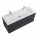 Тумба подвесная CEZARES DUET-N-1200-2C-SO-GR-P с раковиной CZR-8073-120-1-2 с двумя отверстиями для смесителей, графит Тумба подвесная CEZARES DUET-N-1200-2C-SO-GR-P с раковиной CZR-8073-120-1-2 с двумя отверстиями для смесителей, графит
