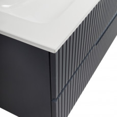 Тумба подвесная CEZARES DUET-N-1200-2C-SO-GR-P с раковиной CZR-8073-120-1-2 с двумя отверстиями для смесителей, графит