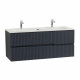 Тумба подвесная CEZARES DUET-N-1200-2C-SO-GR-P с раковиной CZR-8073-120-1-2 с двумя отверстиями для смесителей, графит Тумба подвесная CEZARES DUET-N-1200-2C-SO-GR-P с раковиной CZR-8073-120-1-2 с двумя отверстиями для смесителей, графит