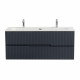 Тумба подвесная CEZARES DUET-N-1200-2C-SO-GR-P с раковиной CZR-8073-120-1-2 с двумя отверстиями для смесителей, графит Тумба подвесная CEZARES DUET-N-1200-2C-SO-GR-P с раковиной CZR-8073-120-1-2 с двумя отверстиями для смесителей, графит