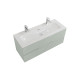 Тумба подвесная CEZARES DUET-N-1200-2C-SO-VPR-P с раковиной CZR-8073-120-1-2 с двумя отверстиями для смесителей, зеленый жемчужный