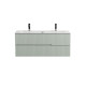 Тумба подвесная CEZARES DUET-N-1200-2C-SO-VPR-P с раковиной CZR-8073-120-1-2 с двумя отверстиями для смесителей, зеленый жемчужный