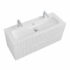 Тумба подвесная CEZARES DUET-N-1200-2C-SO-FBS-P с раковиной CZR-8073-120-1-2 с двумя отверстиями для смесителей, ясень белый софт Тумба подвесная CEZARES DUET-N-1200-2C-SO-FBS-P с раковиной CZR-8073-120-1-2 с двумя отверстиями для смесителей, ясень белый софт