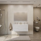 Тумба подвесная CEZARES DUET-N-1200-2C-SO-FBS-P с раковиной CZR-8073-120-1-2 с двумя отверстиями для смесителей, ясень белый софт Тумба подвесная CEZARES DUET-N-1200-2C-SO-FBS-P с раковиной CZR-8073-120-1-2 с двумя отверстиями для смесителей, ясень белый софт