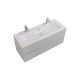 Тумба подвесная CEZARES DUET-N-1200-2C-SO-GPR-P с раковиной CZR-8073-120-1-2 с двумя отверстиями для смесителей, серый жемчужный