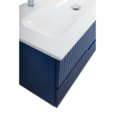Тумба подвесная CEZARES DUET-N-1200-2C-SO-SPF-P с раковиной CZR-8073-120-1-2 с двумя отверстиями для смесителей, cапфир