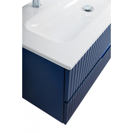 Тумба подвесная CEZARES DUET-N-1200-2C-SO-SPF-P с раковиной CZR-8073-120-1-2 с двумя отверстиями для смесителей, cапфир