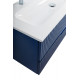 Тумба подвесная CEZARES DUET-N-1200-2C-SO-SPF-P с раковиной CZR-8073-120-1-2 с двумя отверстиями для смесителей, cапфир
