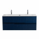 Тумба подвесная CEZARES DUET-N-1200-2C-SO-SPF-P с раковиной CZR-8073-120-1-2 с двумя отверстиями для смесителей, cапфир