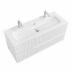 Тумба подвесная CEZARES DUET-N-1200-2C-SO-BO с раковиной CZR-8073-120-1-2 с двумя отверстиями для смесителей, белый матовый