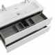 Тумба подвесная CEZARES DUET-N-1200-2C-SO-BO с раковиной CZR-8073-120-1-2 с двумя отверстиями для смесителей, белый матовый