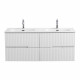 Тумба подвесная CEZARES DUET-N-1200-4C-SO-2-BL с раковиной CZR-8095-120-2 с двумя чашами, белый глянец Тумба подвесная CEZARES DUET-N-1200-4C-SO-2-BL с раковиной CZR-8095-120-2 с двумя чашами, белый глянец