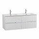 Тумба подвесная CEZARES DUET-N-1200-4C-SO-2-BL с раковиной CZR-8095-120-2 с двумя чашами, белый глянец Тумба подвесная CEZARES DUET-N-1200-4C-SO-2-BL с раковиной CZR-8095-120-2 с двумя чашами, белый глянец