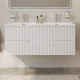 Тумба подвесная CEZARES DUET-N-1200-2C-SO-2-BL с раковиной CZR-8095-120-2 с двумя чашами, белый глянец Тумба подвесная CEZARES DUET-N-1200-2C-SO-2-BL с раковиной CZR-8095-120-2 с двумя чашами, белый глянец