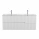 Тумба подвесная CEZARES DUET-N-1200-2C-SO-2-BL с раковиной CZR-8095-120-2 с двумя чашами, белый глянец Тумба подвесная CEZARES DUET-N-1200-2C-SO-2-BL с раковиной CZR-8095-120-2 с двумя чашами, белый глянец