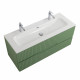 Тумба подвесная CEZARES DUET-N-1200-2C-SO-PS-P с раковиной CZR-8073-120-1-2 с двумя отверстиями для смесителей, фисташковый софт Тумба подвесная CEZARES DUET-N-1200-2C-SO-PS-P с раковиной CZR-8073-120-1-2 с двумя отверстиями для смесителей, фисташковый софт