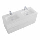 Тумба подвесная CEZARES DUET-N-1200-2C-SO-2-BL с раковиной CZR-8073-120-2 с двумя чашами, белый глянец Тумба подвесная CEZARES DUET-N-1200-2C-SO-2-BL с раковиной CZR-8073-120-2 с двумя чашами, белый глянец