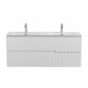 Тумба подвесная CEZARES DUET-N-1200-2C-SO-2-BL с раковиной CZR-8073-120-2 с двумя чашами, белый глянец Тумба подвесная CEZARES DUET-N-1200-2C-SO-2-BL с раковиной CZR-8073-120-2 с двумя чашами, белый глянец
