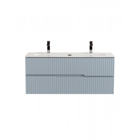 Тумба подвесная CEZARES DUET-N-1200-2C-SO-APR-P с раковиной CZR-8073-120-1-2 с двумя отверстиями для смесителей, голубой жемчужный Тумба подвесная CEZARES DUET-N-1200-2C-SO-APR-P с раковиной CZR-8073-120-1-2 с двумя отверстиями для смесителей, голубой жемчужный