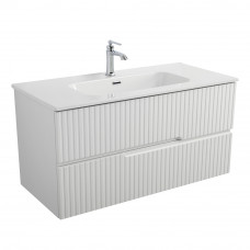 Тумба подвесная CEZARES DUET-N-1000-2C-SO-BO с раковиной CZR-8095-100, белый матовый
