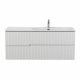 Тумба подвесная CEZARES DUET-N-1200-2C-SO-BL-R с раковиной CZR-8095-120-R правосторонняя, белый глянец