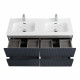 Тумба подвесная CEZARES DUET-N-1200-4C-SO-2-GR-P с раковиной CZR-8095-120-2 с двумя чашами, графит Тумба подвесная CEZARES DUET-N-1200-4C-SO-2-GR-P с раковиной CZR-8095-120-2 с двумя чашами, графит