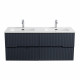 Тумба подвесная CEZARES DUET-N-1200-4C-SO-2-GR-P с раковиной CZR-8095-120-2 с двумя чашами, графит Тумба подвесная CEZARES DUET-N-1200-4C-SO-2-GR-P с раковиной CZR-8095-120-2 с двумя чашами, графит