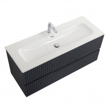 Тумба подвесная CEZARES DUET-N-1200-2C-SO-GR-P с раковиной CZR-8073-120, графит