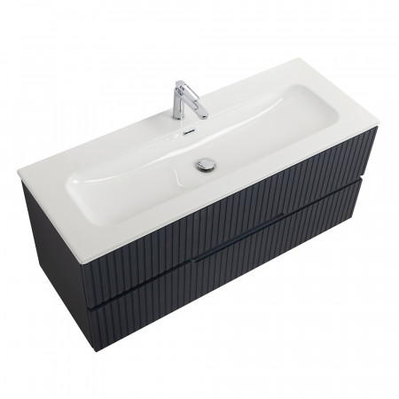 Тумба подвесная CEZARES DUET-N-1200-2C-SO-GR-P с раковиной CZR-8073-120, графит