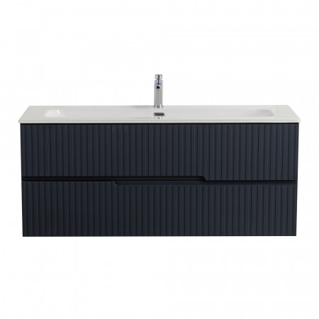 Тумба подвесная CEZARES DUET-N-1200-2C-SO-GR-P с раковиной CZR-8073-120, графит