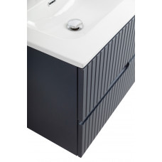 Тумба подвесная CEZARES DUET-N-1200-4C-SO-2-GR-P с раковиной CZR-8073-120-2 с двумя чашами, графит