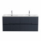 Тумба подвесная CEZARES DUET-N-1200-4C-SO-2-GR-P с раковиной CZR-8073-120-2 с двумя чашами, графит Тумба подвесная CEZARES DUET-N-1200-4C-SO-2-GR-P с раковиной CZR-8073-120-2 с двумя чашами, графит