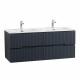 Тумба подвесная CEZARES DUET-N-1200-4C-SO-2-GR-P с раковиной CZR-8073-120-2 с двумя чашами, графит Тумба подвесная CEZARES DUET-N-1200-4C-SO-2-GR-P с раковиной CZR-8073-120-2 с двумя чашами, графит