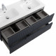 Тумба подвесная CEZARES DUET-N-1200-4C-SO-2-GR-P с раковиной CZR-8073-120-2 с двумя чашами, графит Тумба подвесная CEZARES DUET-N-1200-4C-SO-2-GR-P с раковиной CZR-8073-120-2 с двумя чашами, графит