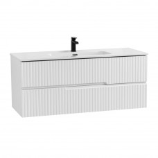 Тумба подвесная CEZARES DUET-N-1200-2C-SO-BO с раковиной CZR-8095-120, белый матовый