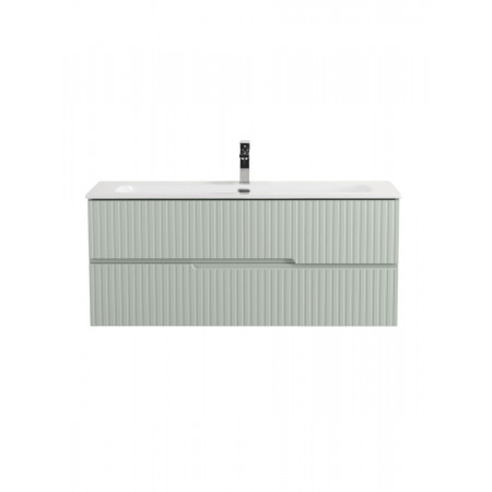 Тумба подвесная CEZARES DUET-N-1200-2C-SO-VPR-P с раковиной CZR-8073-120, зеленый жемчужный