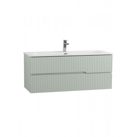 Тумба подвесная CEZARES DUET-N-1200-2C-SO-VPR-P с раковиной CZR-8073-120, зеленый жемчужный