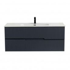 Тумба подвесная CEZARES DUET-N-1200-2C-SO-GR-P с раковиной CZR-8095-120, графит