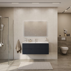 Тумба подвесная CEZARES DUET-N-1200-2C-SO-GR-P с раковиной CZR-8095-120, графит